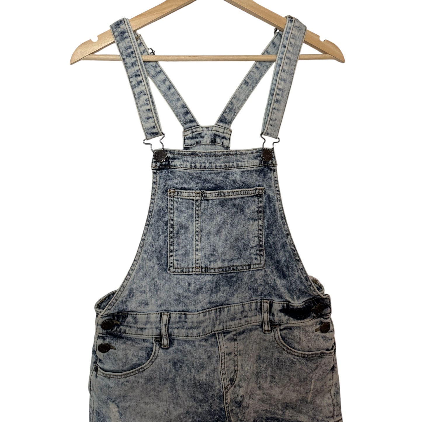 Overalls shorts i lys Denim