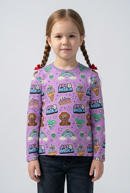 Jas & Mika "Dreams" Pyjamas Sæt - Lilla (2 Dele, T-shirt og Bukser)
