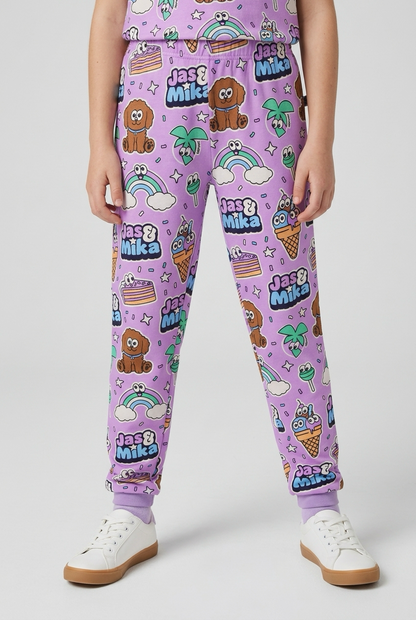 Jas & Mika "Dreams" Pyjamas Sæt - Lilla (2 Dele, T-shirt og Bukser)