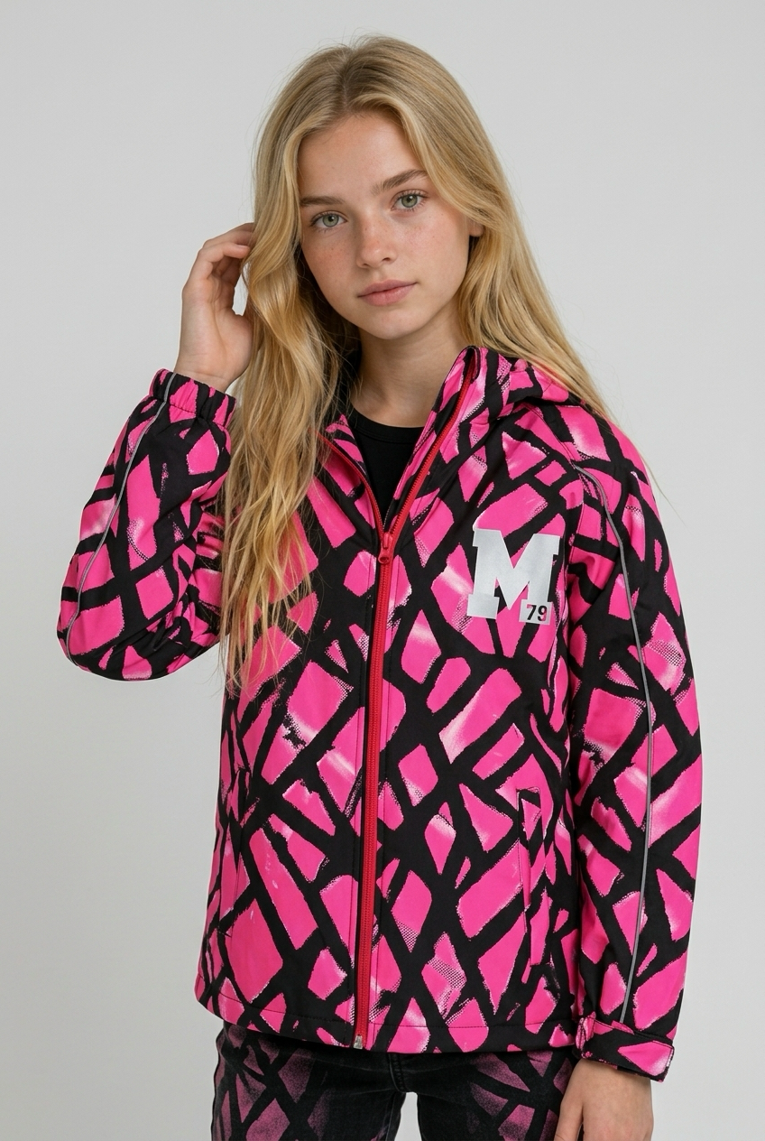 M79 Little snow Jakke WP6 neon pink art print 2022